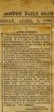 Newspaper article regarding S. A. Grant, Acting Secretary of War, giving permission to use Kodak cameras at the Washington Monument