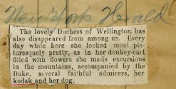 Article clipping regarding the Duchess of Wellington and her Kodak camera