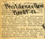 Newspaper article regarding lecture given by Emma Shaw about her trip to the Hawaiian Islands with her Kodak camera