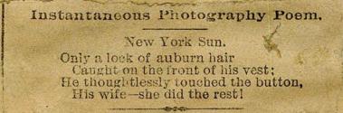 Newspaper clipping featuring poem entitled "Instantaneous Photography Poem"