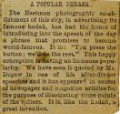 Newspaper article regarding the popularity of the phrase "You press the button; we'll do the rest"