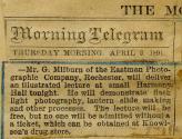 Newspaper article regarding lecture given by Gus Milburn