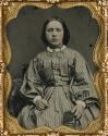 [Woman with striped dress]