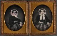 [Pendant portraits of sisters Sarah Jane and Catherine Ann Downing]