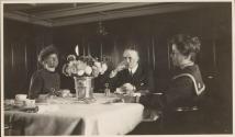 George Eastman dining with Mary Mulligan & Eleanor Eastwood, Labrador Trip
