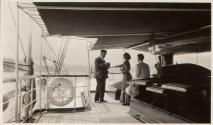 Companions on deck of yacht, Labrador Trip