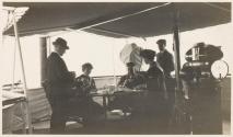 George Eastman and companions on deck of the Surf, Labrador Trip