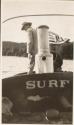 Men aboard the Surf, Labrador Trip