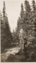 Eleanor Eastwood wearing mosquito net hat, Labrador Trip