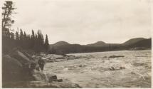 Man on riverbank, Labrador Trip