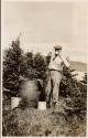 Charles Newhall at camp, Labrador Trip