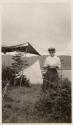 Mary Mulligan at campsite, Labrador Trip