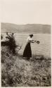 Woman at campsite, Labrador Trip