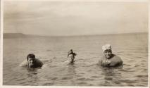 Charles Newhall, Eleanor Eastwood & Mary Mulligan swimming, Labrador Trip