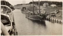 Canal view, passing sailing vessel, Labrador Trip