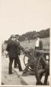 George Eastman, Edward Mulligan & Eleanor Eastwood beside lock mechanism, Labrador Trip