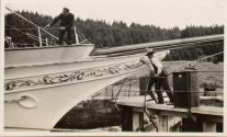 Yacht in canal lock, Labrador Trip