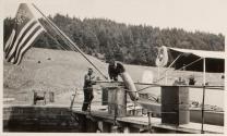 Yacht in canal lock, Labrador Trip