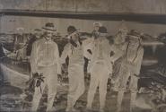 Albert Fenn, Murray Bartlett, George Eastman, and Fred Church on fishing trip, Lake Nipigon Trip