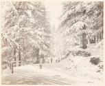 Simla in winter, View on the mall, near Barnes' Court