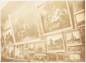 [Paintings on display]