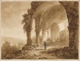 [Landscape with Gothic ruins and figures]