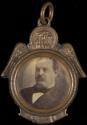 [Eagle pendant with portraits of 1884 presidential candidate Grover Cleveland and running mate Thomas A. Hendricks]