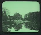 [Park, trees, and water]