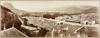 Panorama de Grenoble et de la Chaîne des Alpes, vue prise du Rachais