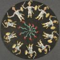 [Figure with sword and shield shrinking]
