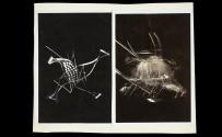 [Plexiglas mobile sculpture in repose and in motion]