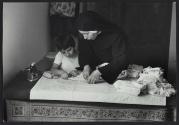 Student and nun in a church school for girls and orphans, Polizzi Generosa, Sicily, Italy