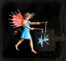 [Winged demon figureplaying "diabolo" with human figure]