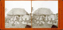 Tonga-Inseln. Nukualofa Hütte und Bewohner.