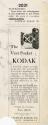 Advertisement for the Vest Pocket Kodak