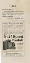 Advertisement for the No. 1A Speed Kodak
