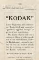 Advertisement regarding the Kodak trademark & reputation
