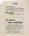 Advertisement for "At Home with the Kodak"