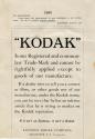 Advertisement regarding the Kodak trademark & reputation