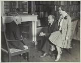 George Eastman talking to Martin and Osa Johnson in Little Library