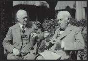 George Eastman and Thomas Edison enjoying a smoke at the Kodacolor Party