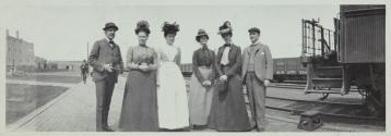 George Eastman and companions on rear car, California Trip