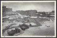 Construction work at Main Street & Gibbs Street for the Eastman Theatre