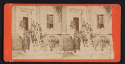 [Men on stairs, House of Refuge, Rochester, New York]