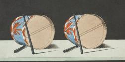 [Drum with drumsticks]