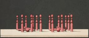 [Arrangement of standing pegs]