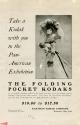 Advertisement for Folding Pocket Kodak Cameras featuring the Kodak Girl
