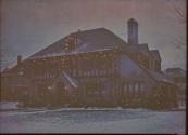 Lighted House at Christmas Browncroft