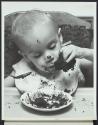 Aaron Blaakman eating birthday cake