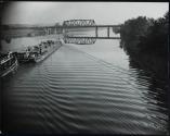 Oil barge on Erie Canal near Rochester, New York